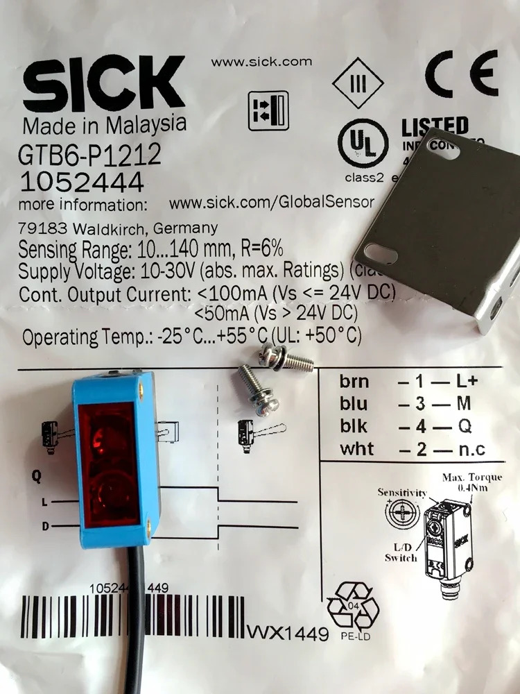 오리지널 SICK 광전스위치 B6-P1212 NO. 1052444