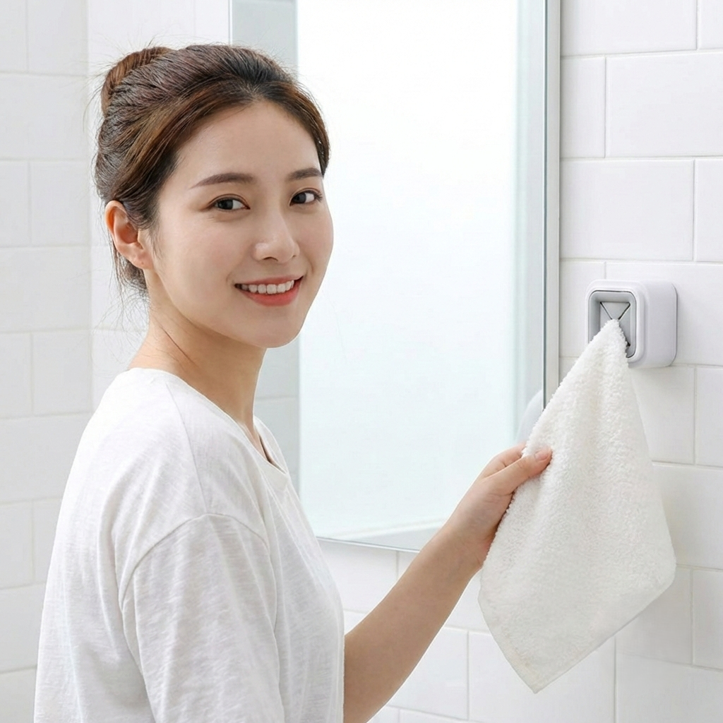 간편 부착 실리콘 수건걸이 욕실 벽걸이 수건꽂이 무타공 주방 행주 걸이 2개입 - 상세 이미지 4