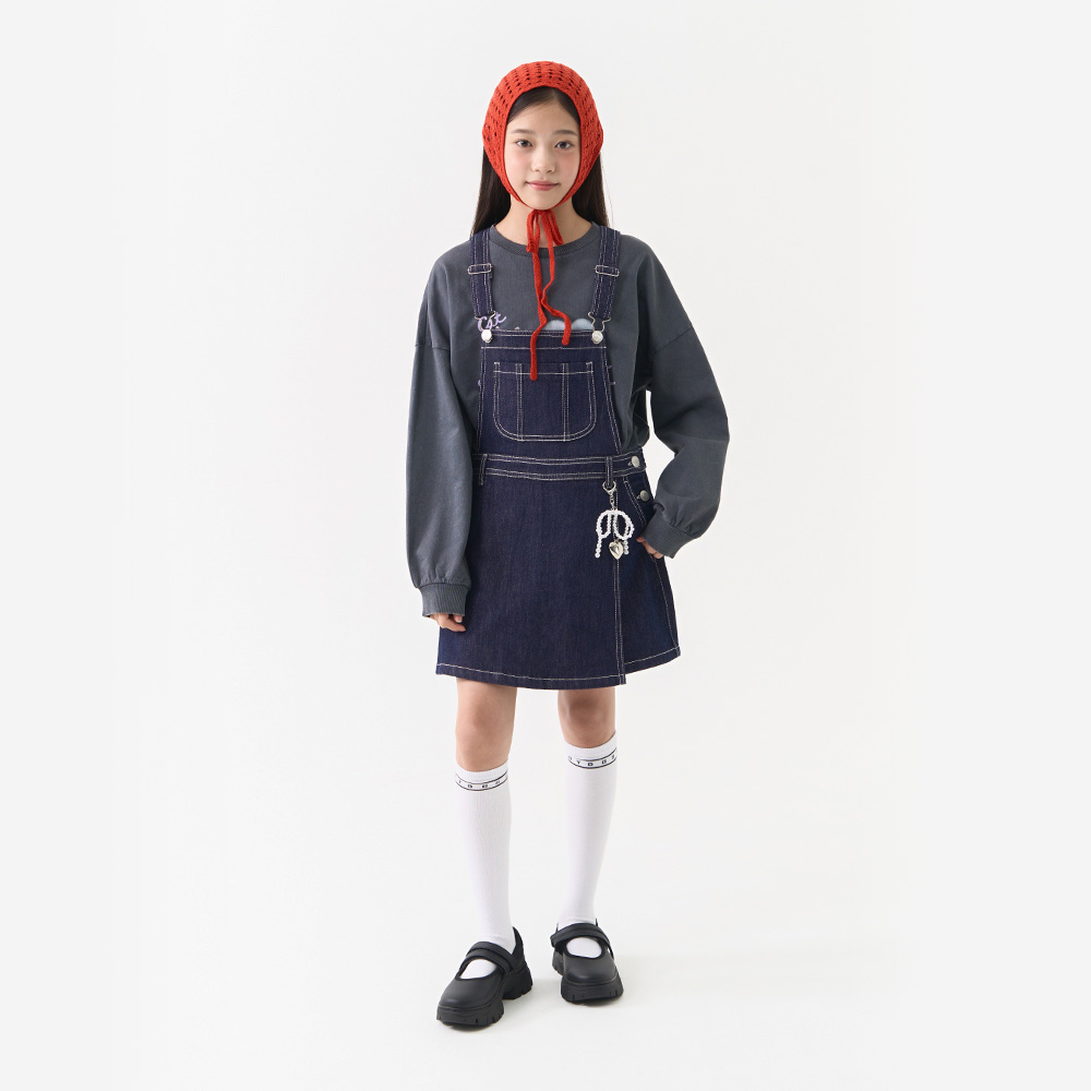 더데이걸 이뻐도 데님 멜빵 치마 반바지 TGTH25308 - 상품 이미지