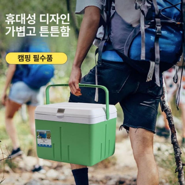 프리미엄 야외용 쿨러 상자 휴대용 보온 캠핑 가방 보냉 아이스박스 도시락 식품 대용량 그린티 5L아이스팩 1개 그린티 5L아이스팩 1개 - 상세 이미지 3