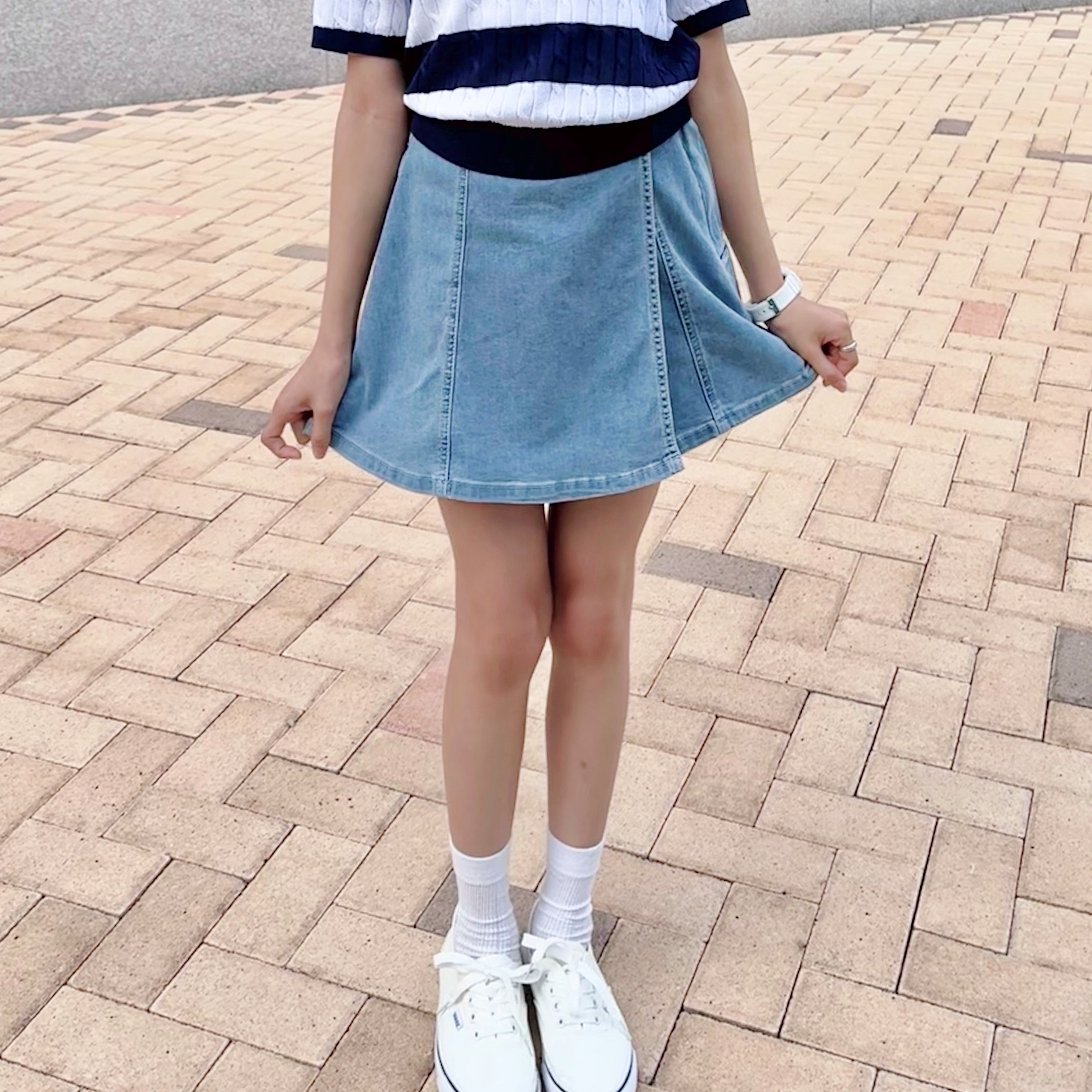 더데이걸 데님 랩 치마바지 TGWH25305 - 상세 이미지 2