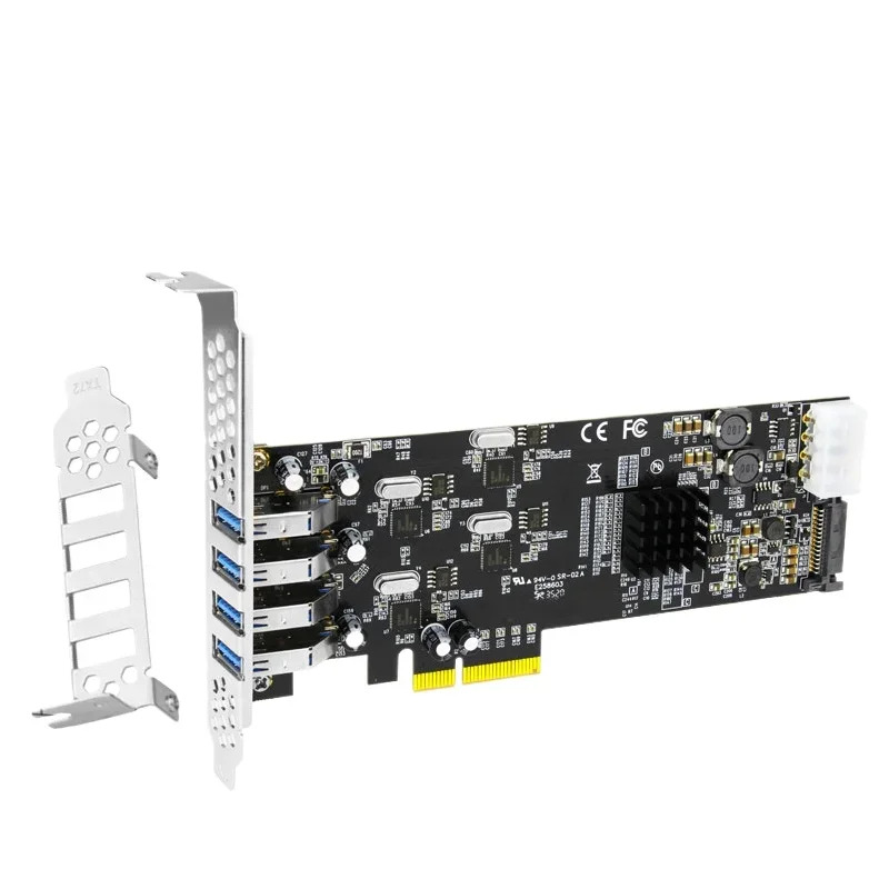 독립 채널 USB3.0 어댑터 카드 PCIEx4 - 확장 NEC 산업카메라 4핀 SATA
