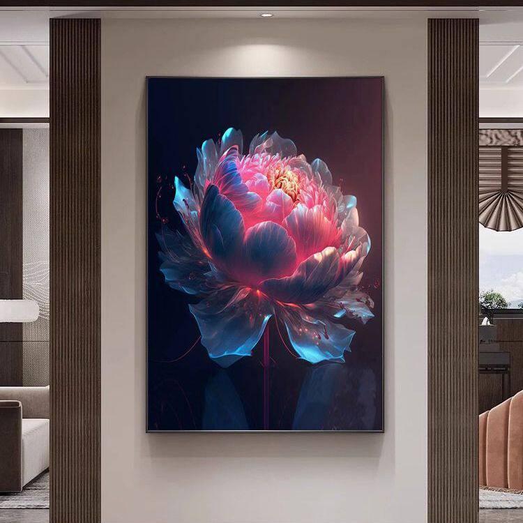 보석십자수 액자형 모란 꽃 돈들어오는 구슬 재물 스타일 01 무광 패브릭 60 x 80CM - 상세 이미지 3