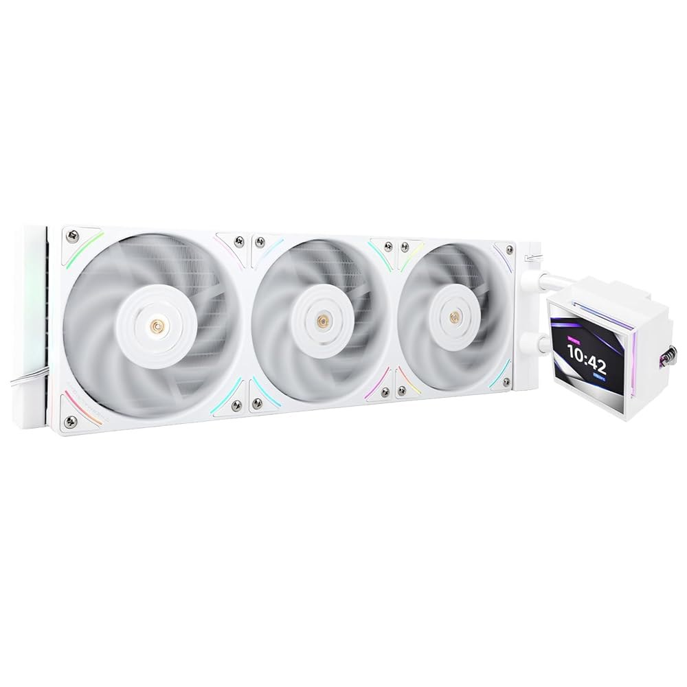 Thermalright HyperVision 360 UB ARGB 화이트 AIO CPU 액체 냉각기, AM5 /Intel LGA1851 /1700, 3.95인치 자기흡수형 LCD - 상품 이미지