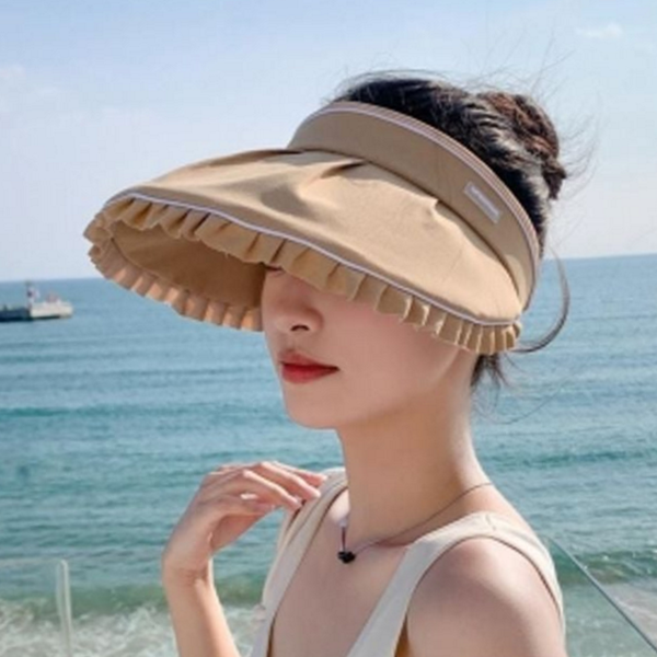 프릴 여성 썬 캡 스포츠 돌돌이 썬 캡 와이드 여름 - 상품 이미지
