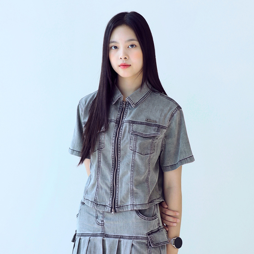 더데이걸 데님 반팔 투웨이 집업 TGJM25S01 - 상품 이미지