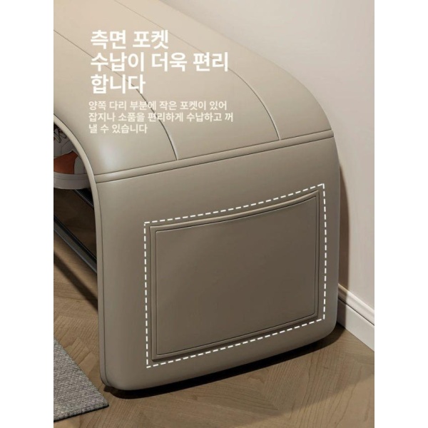 모던 현관 신발장 벤치 수납 의자 정리 2025년형 슈벤치 슬림신발장 가정용 럭셔리 라이트 화이트 80x35x38cm 라이트 럭셔리 화이트 80x35x38cm - 상세 이미지 4