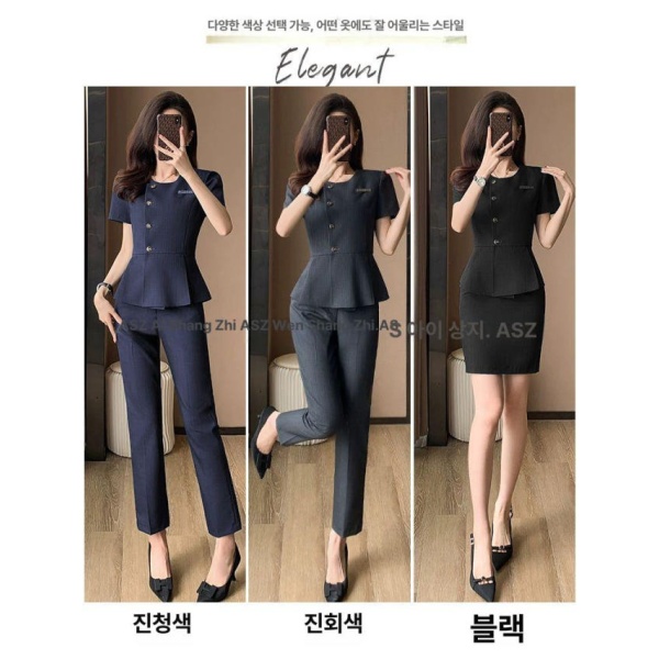 프리미엄 병원 상담실장 유니폼 재킷 치과 에스테틱 원무과 프론트 짙은 회색 단추형 짙은 회색 단추형 재킷 S - 상세 이미지 4