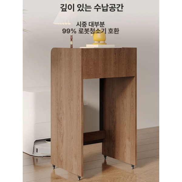 스마트 이동형 로봇청소기장 바퀴 포함 실내 보관 달린 무료 설치 호두색 55x50x96cm 호두색 55x50x96cm - 상세 이미지 4