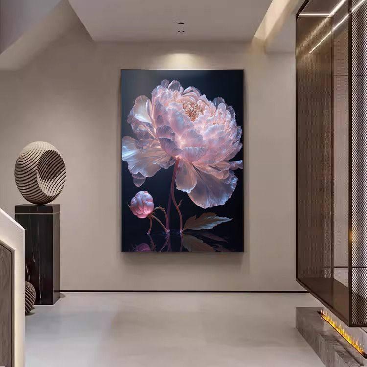 보석십자수 액자형 모란 꽃 돈들어오는 구슬 재물 스타일 01 무광 패브릭 60 x 80CM - 상세 이미지 2