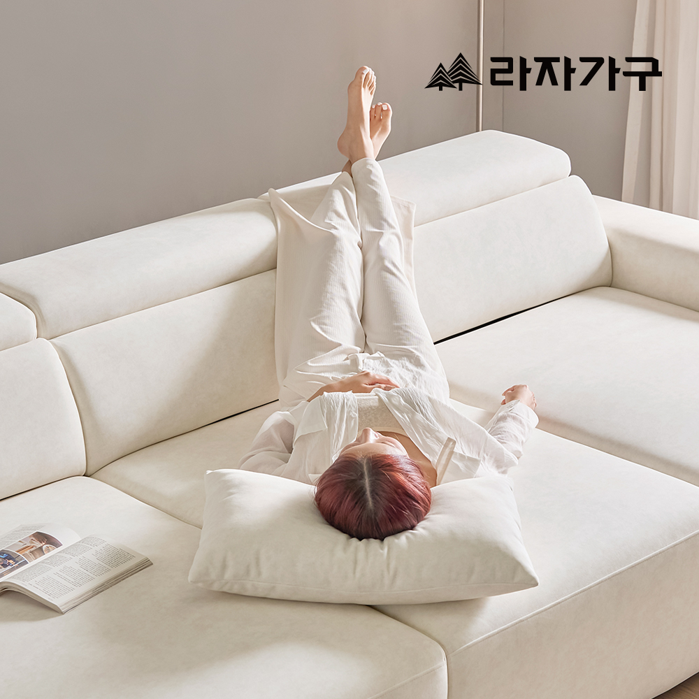 라자가구 노바 제로월 모션 무빙 슬라이딩 리클라이너 3인 패브릭 거실 소파