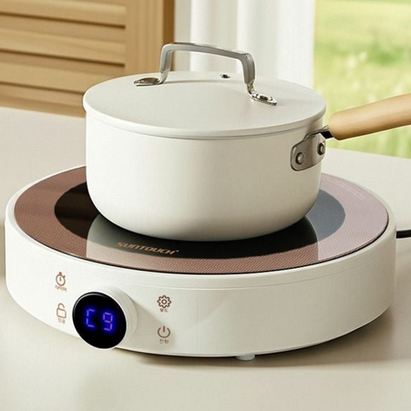 소형 원형 인덕션 레인지 휴대용 1구 전기 레인지 1인용 가정용