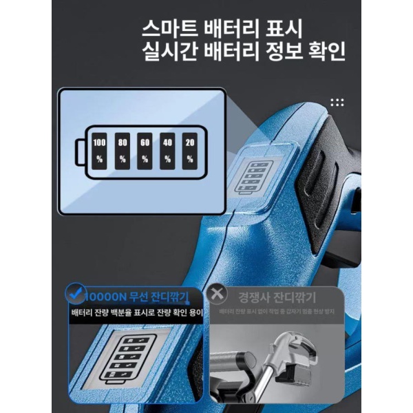 프리미엄 충전식 휴대용 제초기 예초기 잔디깎기 벌초 전정기 왕자형 1개 표시 지속력 왕자형 1개 표시 - 상세 이미지 3