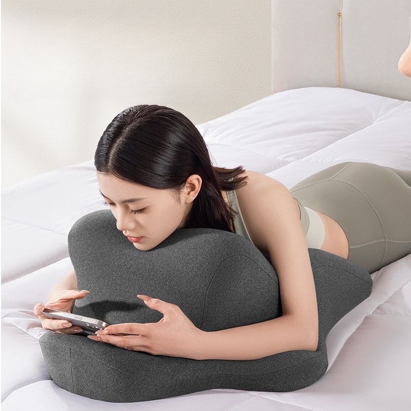 다기능 엎드려 베개 인체공학 디자인 메모리폼 휴대용 독서 스마트폰 태블릿 거치대 목 어깨 - 상품 이미지
