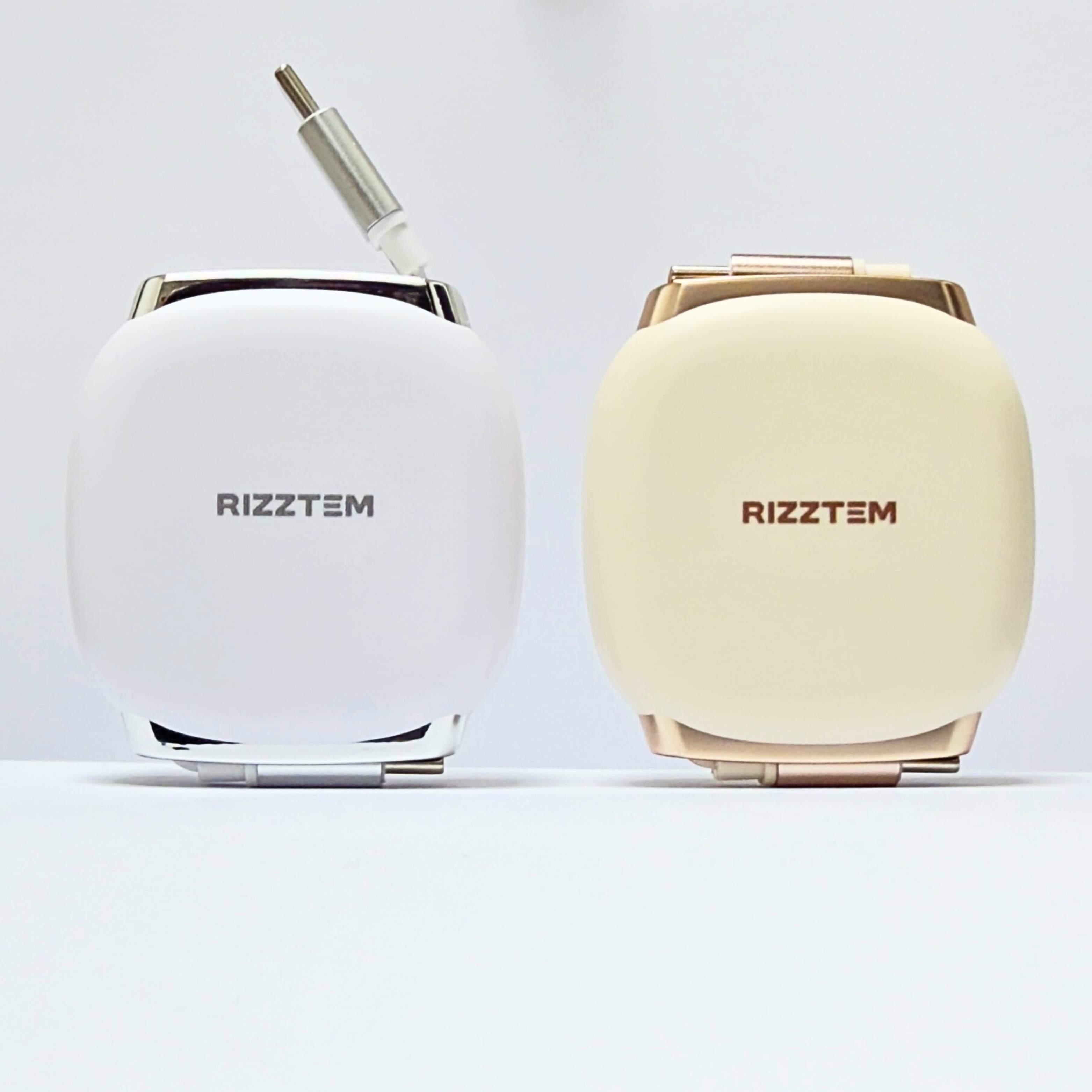 리즈템 1+1 CTOC케이블 240w 초고속 충전 릴케이블 화이트+베이지, 2개, 1m - 상품 이미지