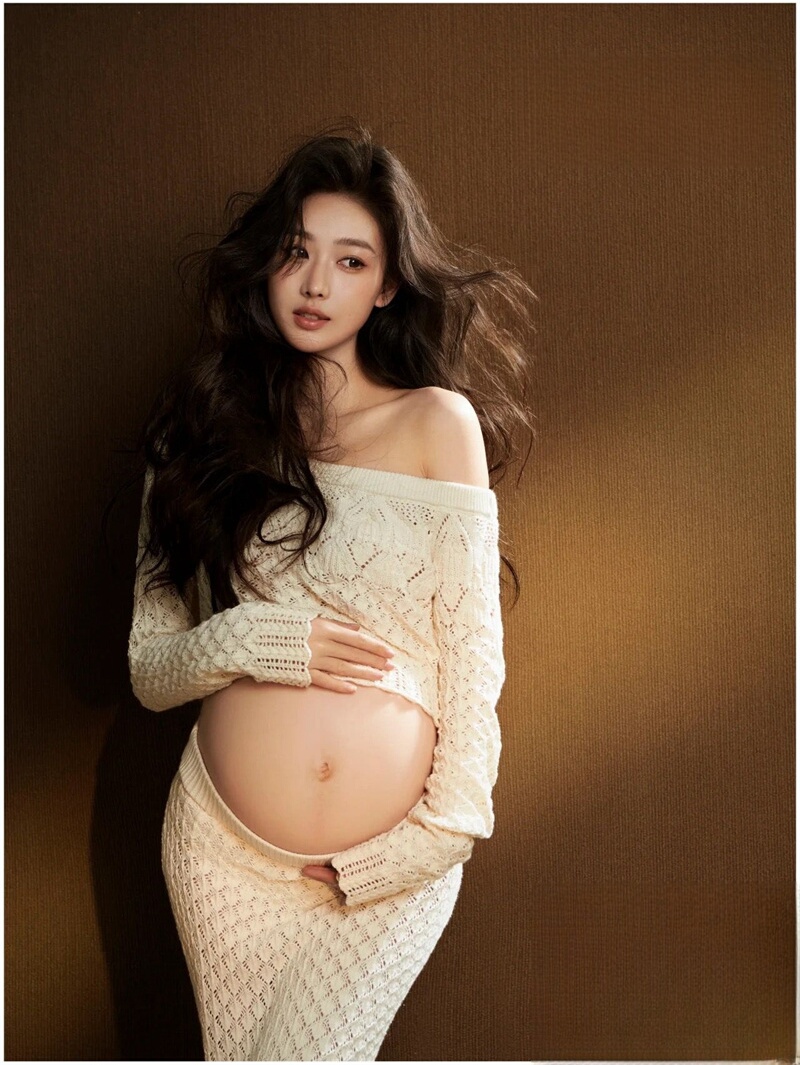 만삭 사진 옷 예쁜 드레스 스튜디오 원피스 촬영 셀프 상의 + 치마 프리사이즈 - 상세 이미지 4