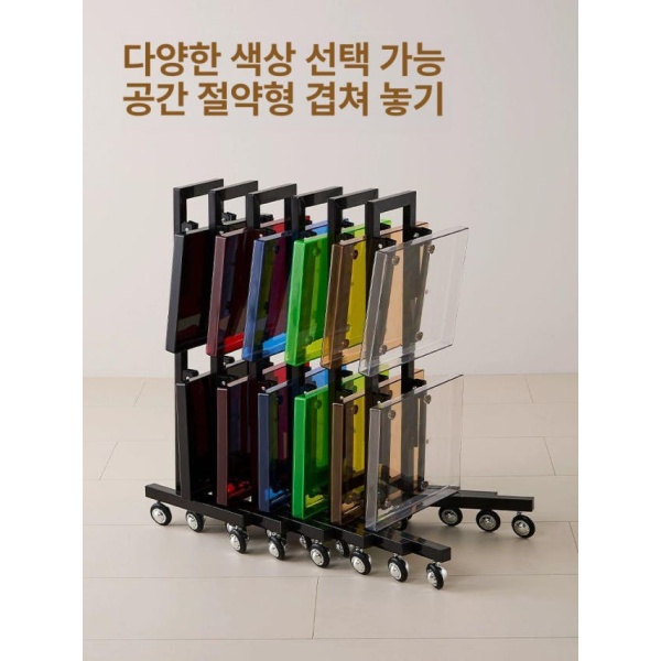 프리미엄 미용실 트레이 접이식 스테인레스 작업대 트롤리 단일상품 블랙 블랙 - 상품 이미지