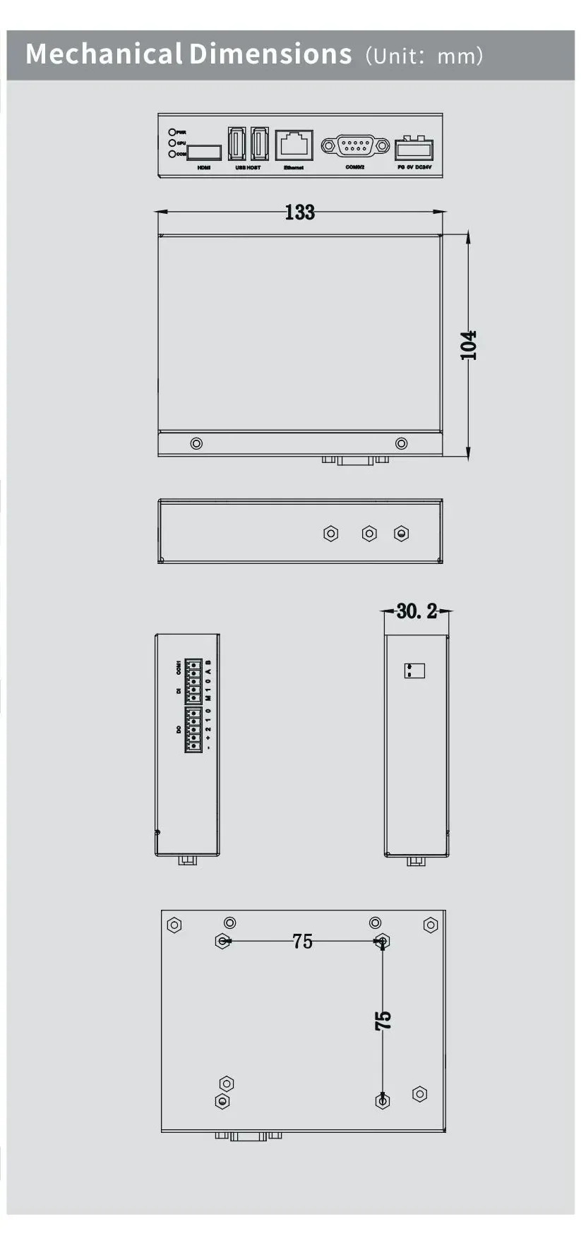 Kinco 산업HMI XF-SiHMI01-TV 내장 이더넷 HDMI 2 USB 호스트 3 COM 직렬 포트 512MB
