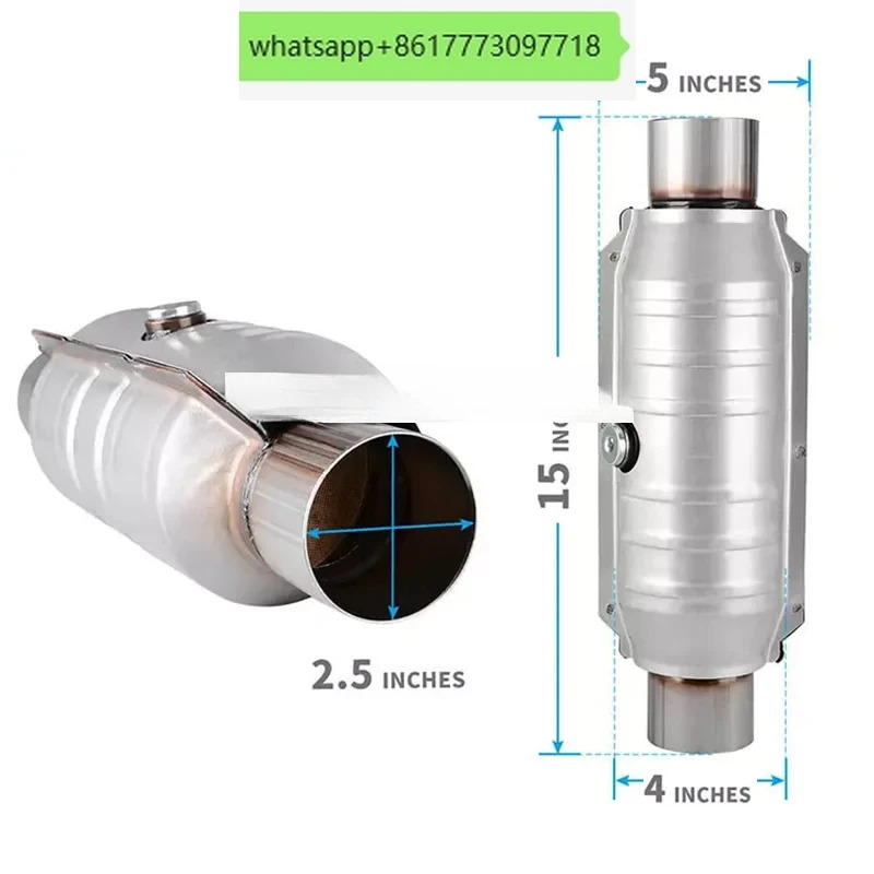 EPA 인증 3방향 2 2.5 3 인치 세라믹 금속 원형 촉매 EURO4 OBD 범촉매 변환기
