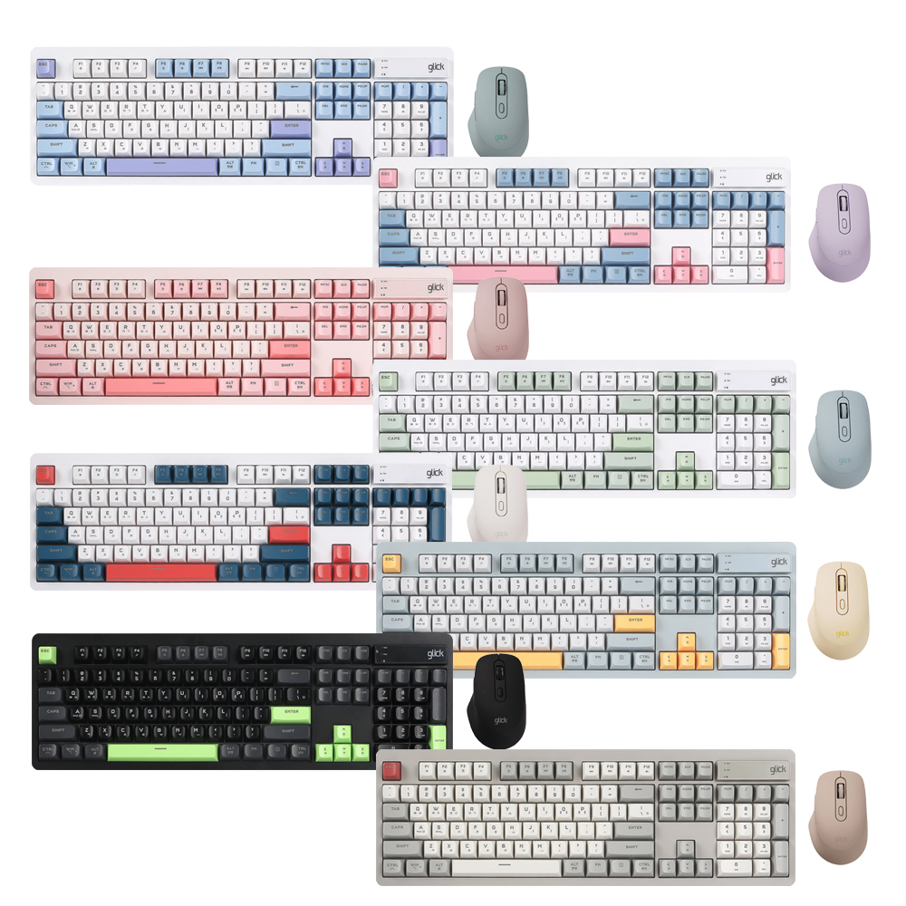 지클릭커 오피스프로 WMK529 사일런스 M 무소음 무선 블루투스 키보드 마우스 세트 104키 Retro - 상세 이미지 2