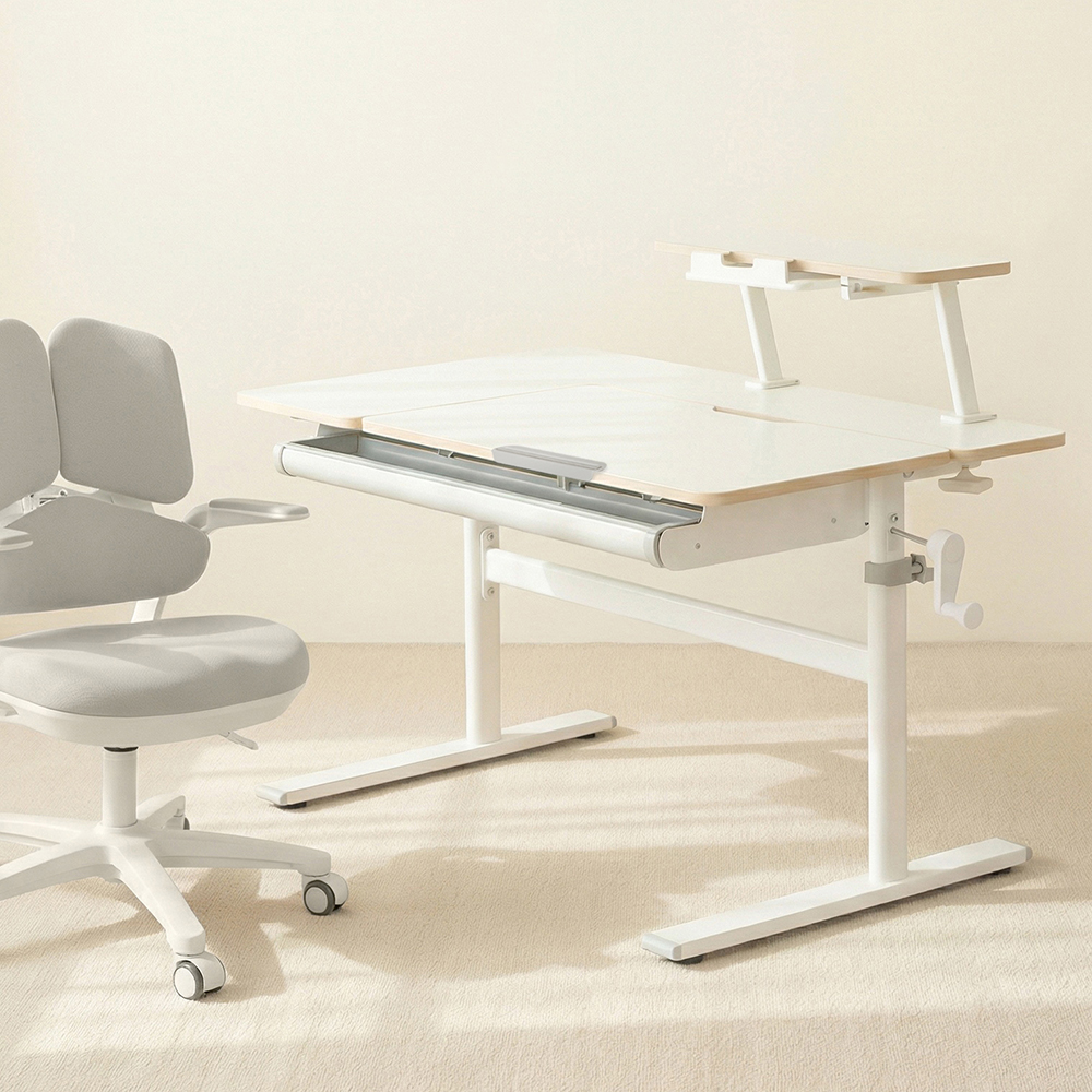 루나랩키즈 어린이 초등학생 바른자세 책상 베이직, 학생 공부 높이 각도 조절