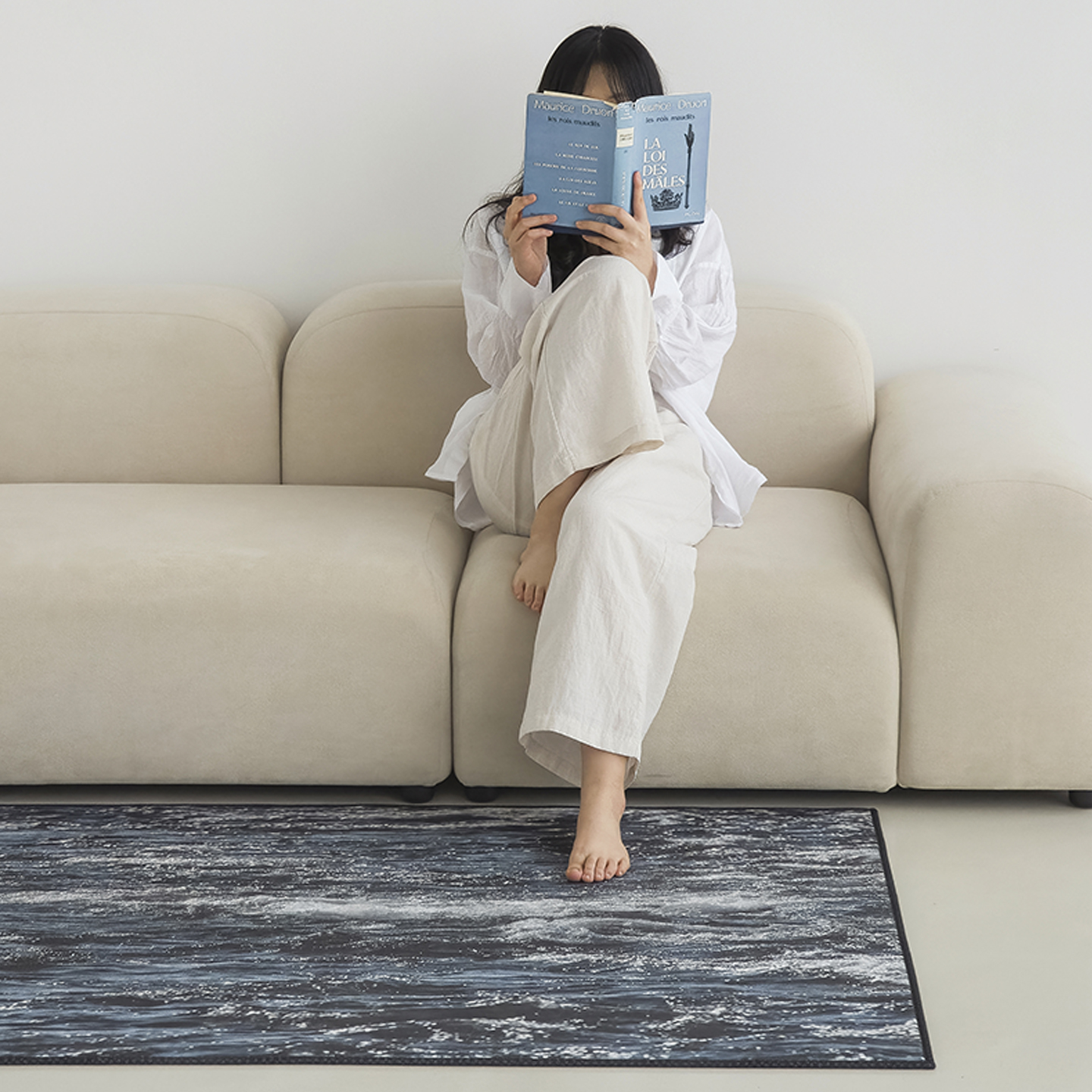 글로우웨이브 소프티 발수 러그 사계절 단모 거실 침실 소프트 카페트 단일 색상, 100x150cm - 상세 이미지 4