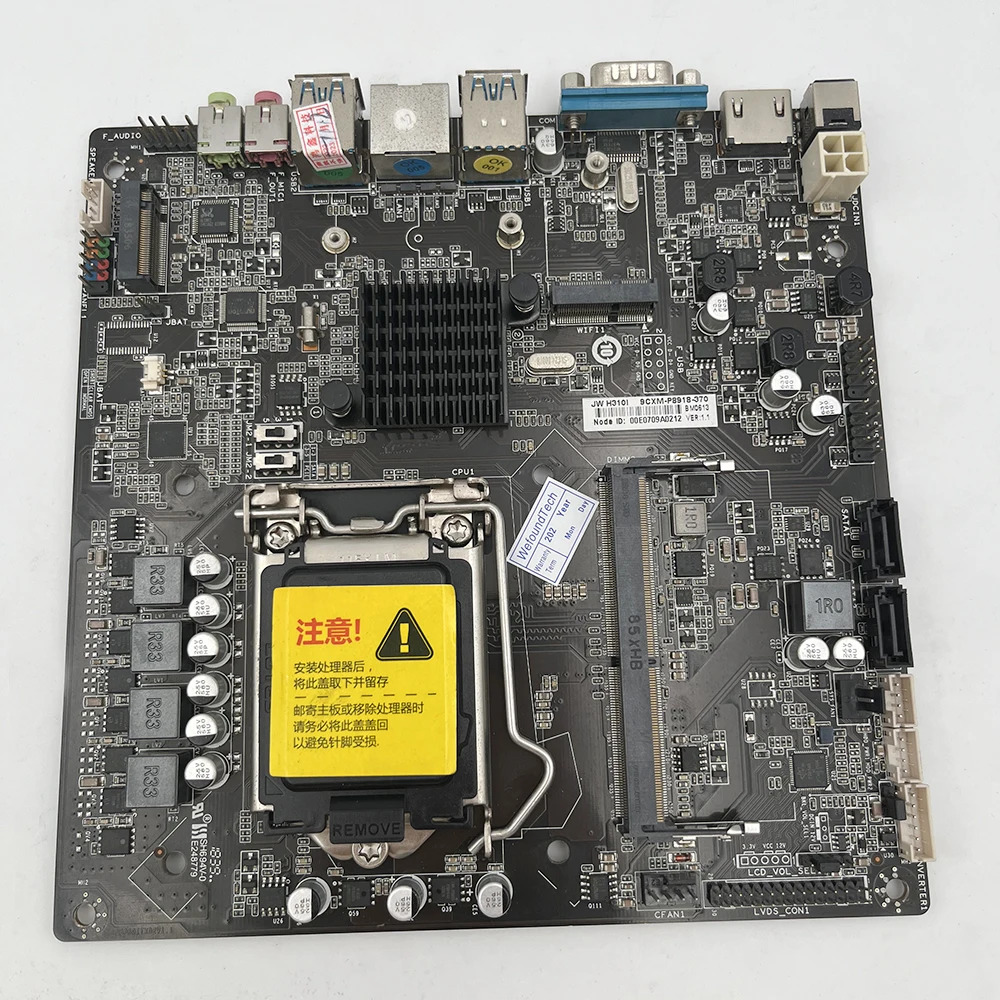 JW H310I LGA 1151 올인원 컴퓨터 마더보드 단일 메모리 H310 메인보드용