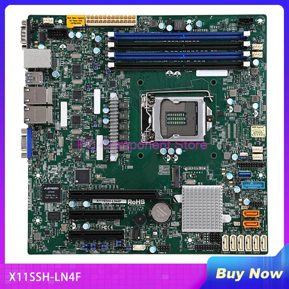 Supermicro 단일 소켓 서버 E3-1200v6v5 C236 쿼드 GbE LAN M.2 SATA3 LGA1151X11SSH-LN4F 마더보드