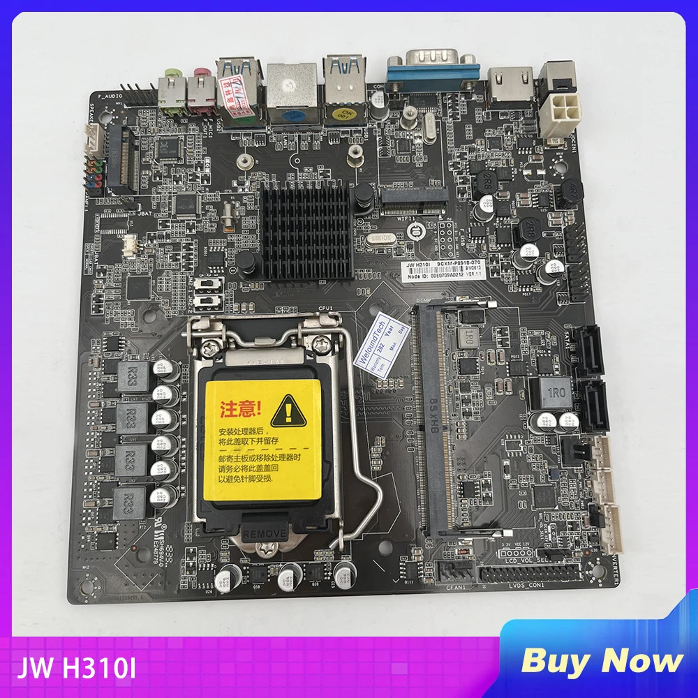 JW H310I LGA 1151 올인원 컴퓨터 마더보드 단일 메모리 H310 메인보드용
