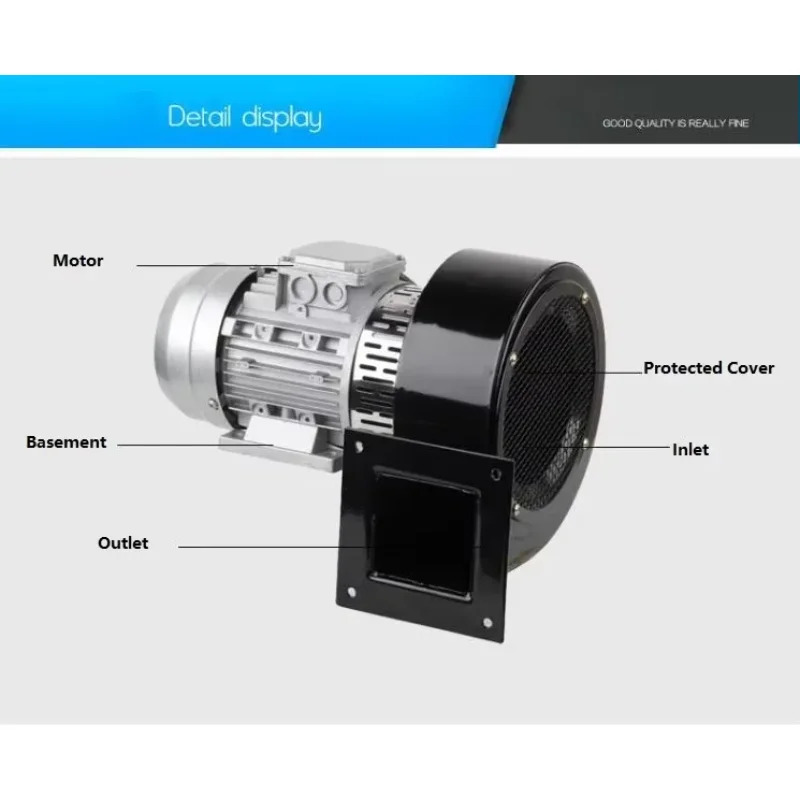 220V 단일 위상 1.1KW 고온 추출 원심 팬 블로워먼지 송풍기