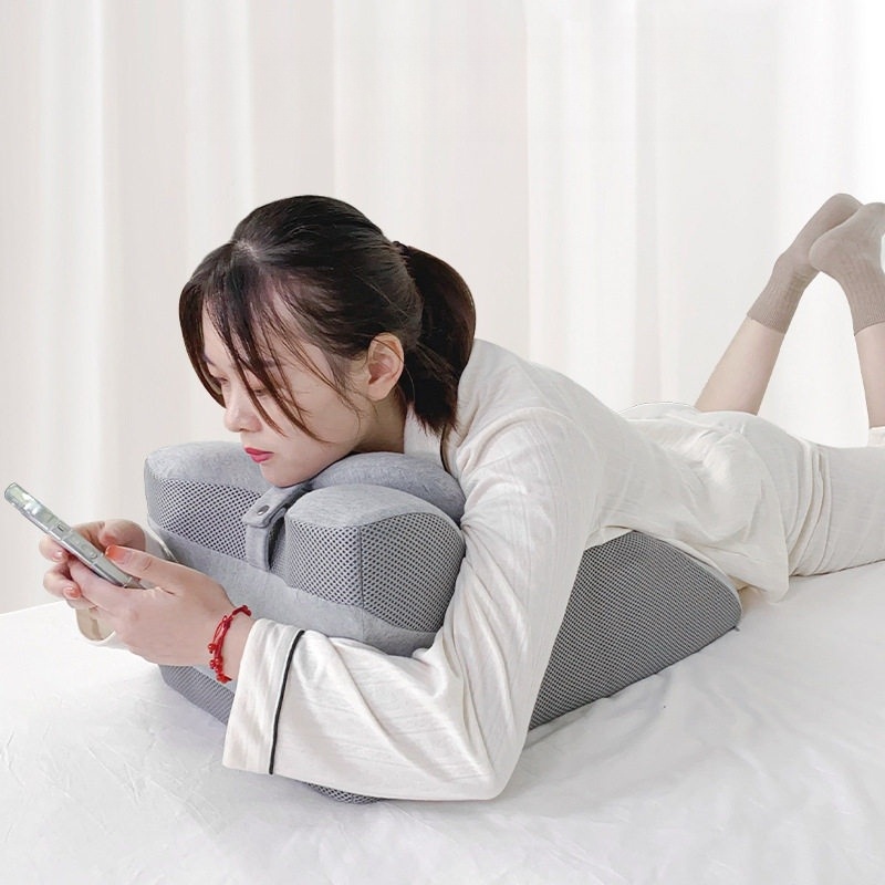 엎드려 독서 스마트 인체공학 곡선형 고밀도폼 분리형 하트목베개 바른자세 목어깨허리 지지 - 상세 이미지 3