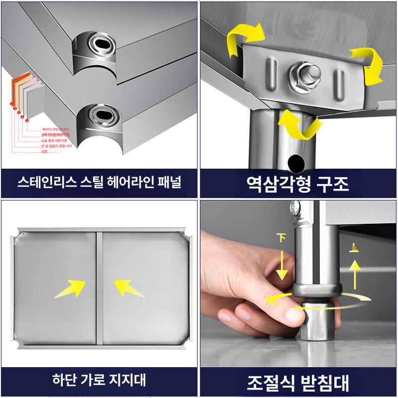 업소용 전자레인지 선반 주방 거치대 밥솥 수납장 스텐 길이 60너비 40 - 상세 이미지 5