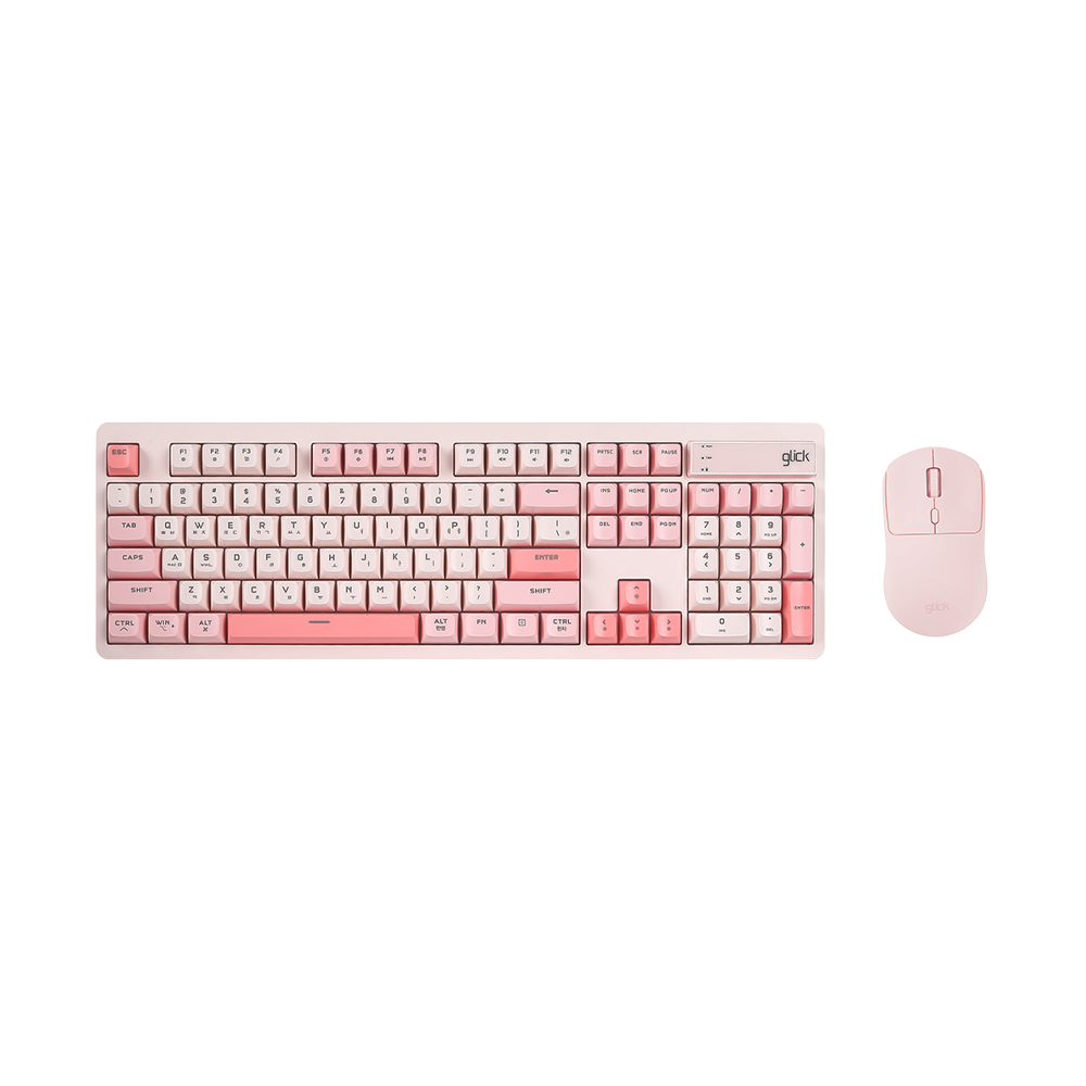 지클릭커 오피스프로 WMK515 사일런스 M 무소음 무선 블루투스 키보드 마우스 세트 104키 Coral - 상품 이미지