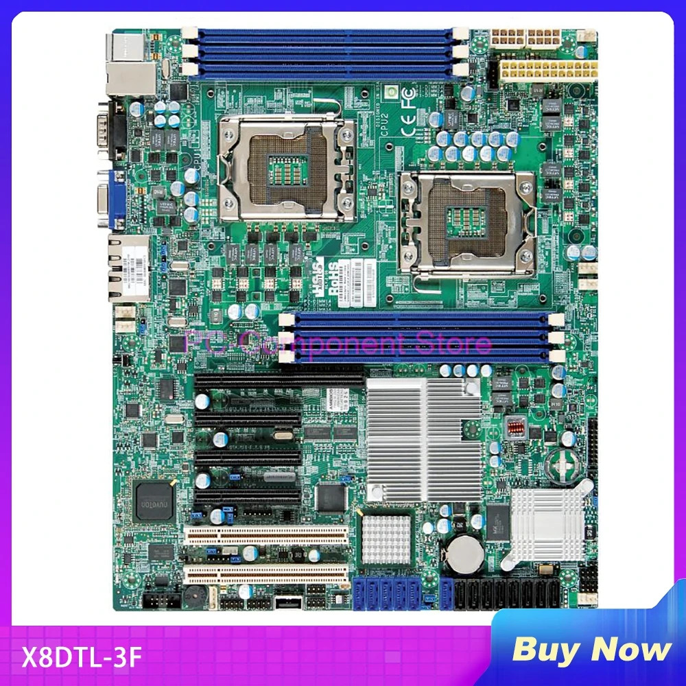 Supermicro 서버 마더보드 Xeon 프로세서 5600/5500 시리즈 SATA2 PCI-E 2.0 통합 IPMI DDR3X8DTL-3F