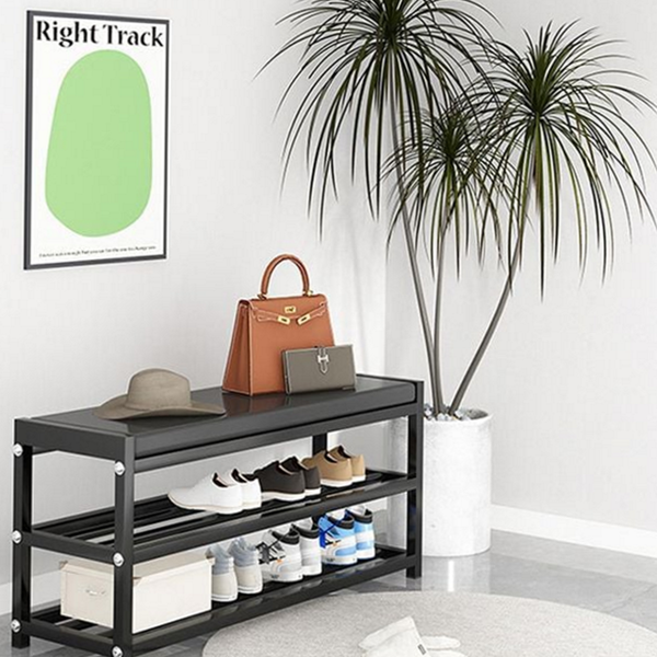 다용도 철제 현관 벤치 벤치형 신발장 수납 벤치 3단 선반형