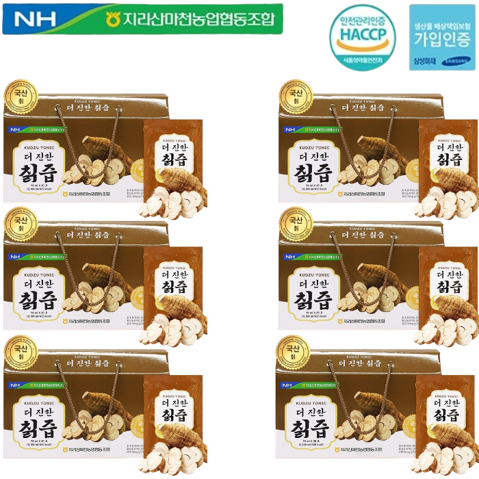 지리산마천농협 생 칡즙 칙즙 진액 이소플라본 사포닌 효능 효과 감사 선물 70ml, 30포, 6개 - 상품 이미지