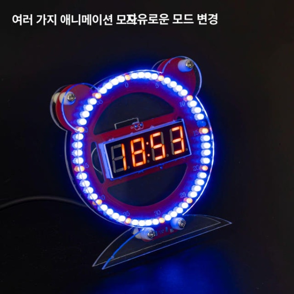 프리미엄 대형벽시계 강당 학교 무선 거실 벽걸이 개업 세트 USB 전원선 제공 세트 USB 전원선 제공 레드 디지털 튜브 - 상세 이미지 2