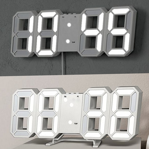디지털 led 벽 시계 알람 무소음 전자 시계 벽걸이 거실 - 상품 이미지