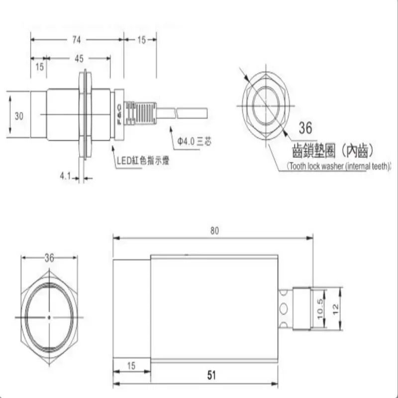 F C Jiazhun M30 스위치 F3C-30KN15-N 센서 F3C-30KS10-N R2M