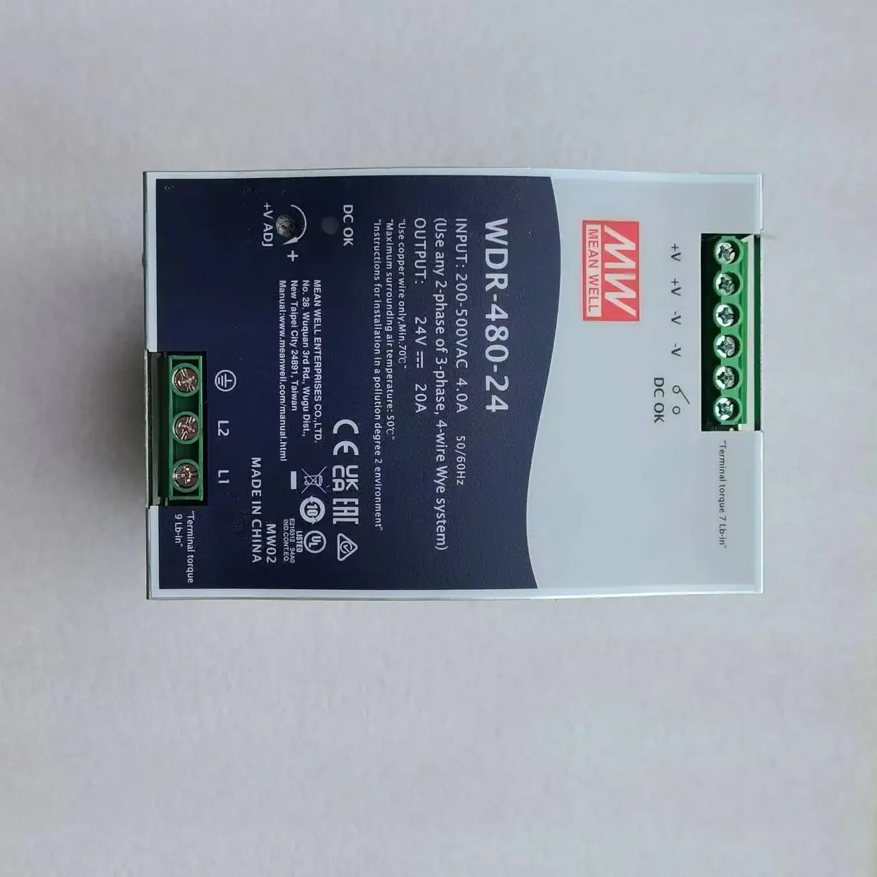 MEAN WELL WDR-480-24 WDR-480-48 480W 단일 출력 산업DIN 레일 전원공급장치 WDR-480
