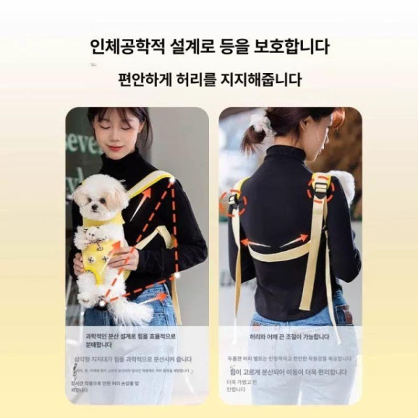 프리미엄 강아지백팩 야외용 산책가방 편리한 애견가방 통기성 고양이 강아지캐리어 베카옐로우 베카옐로우 S 권장 체중 2.5kg 이하 - 상세 이미지 2