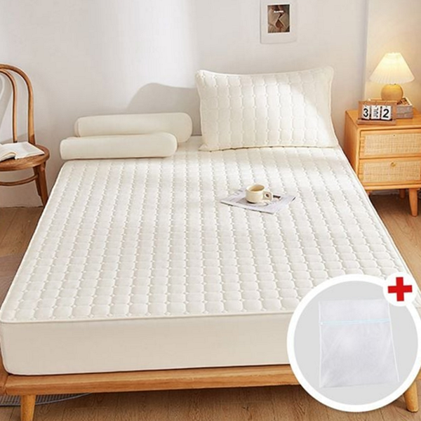 사계절 누빔 매트리스 커버 세미 방수 매트리스 커버 침대 패드
