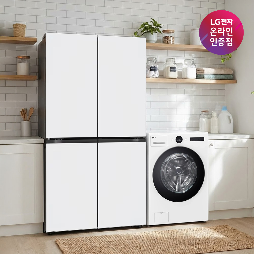 LG 디오스 오브제컬렉션 매직스페이스 냉장고 + LG 트롬 워시콤보 (T876MQQ111 + FH25WA)