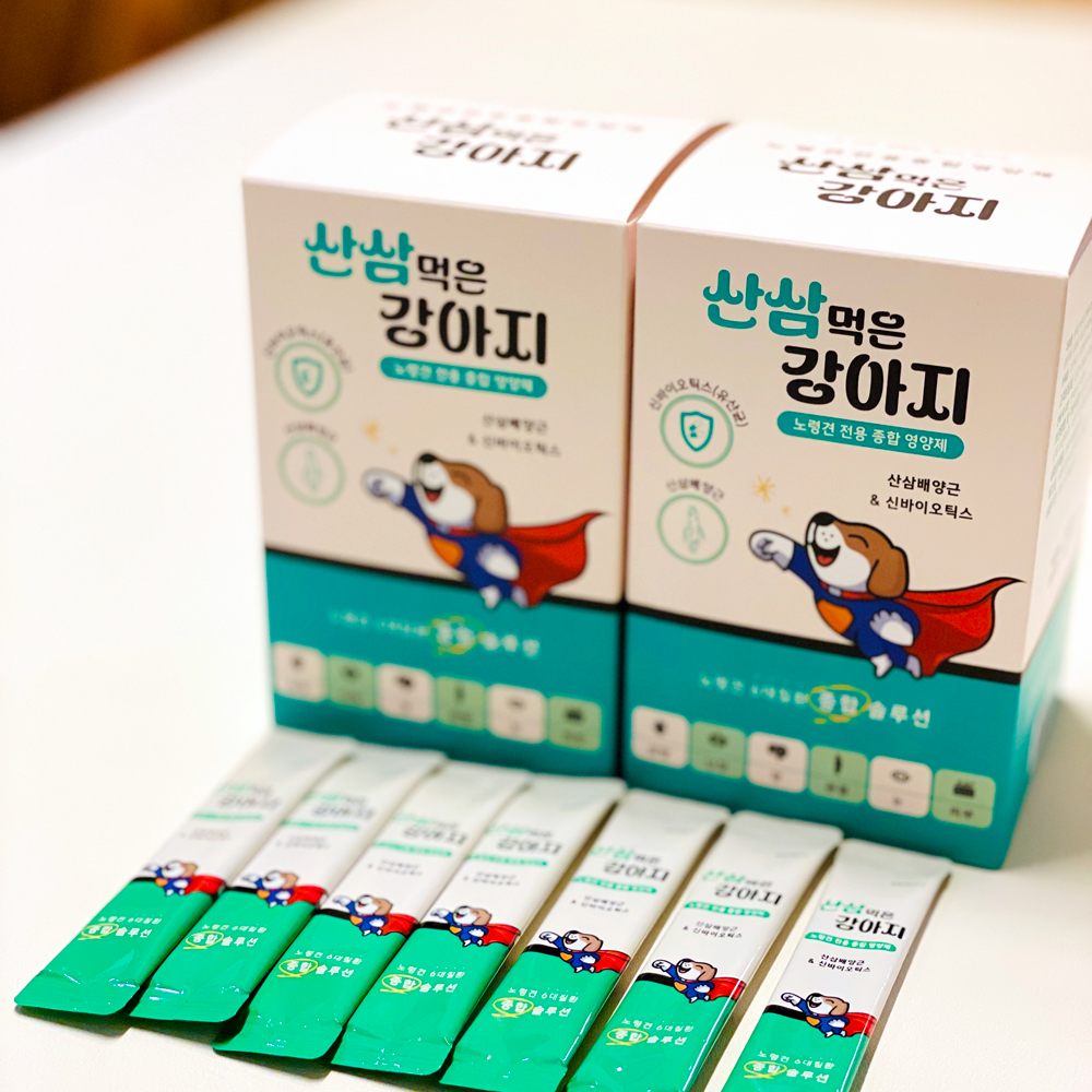 강아지 영양제 오메가3 관절 눈 기관지 피부 심장 신장 종합 영양제 60포, 2개 - 상품 이미지