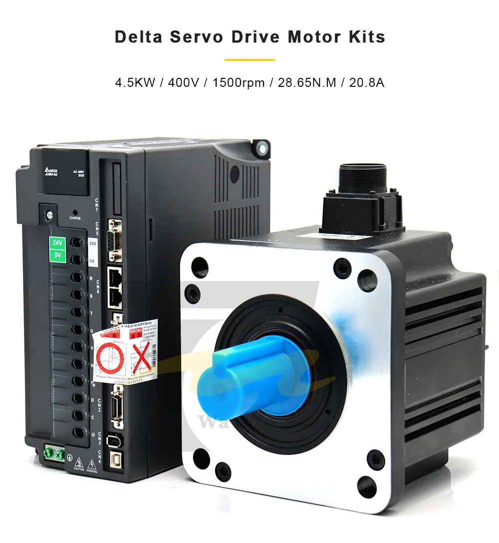 델타 서보모터 키트 4.5KW A2 직렬 ASD-A2-4543-M ECMA-L11845RS 400V 1500rpm 28.65NM 20.8A 케이블 포함