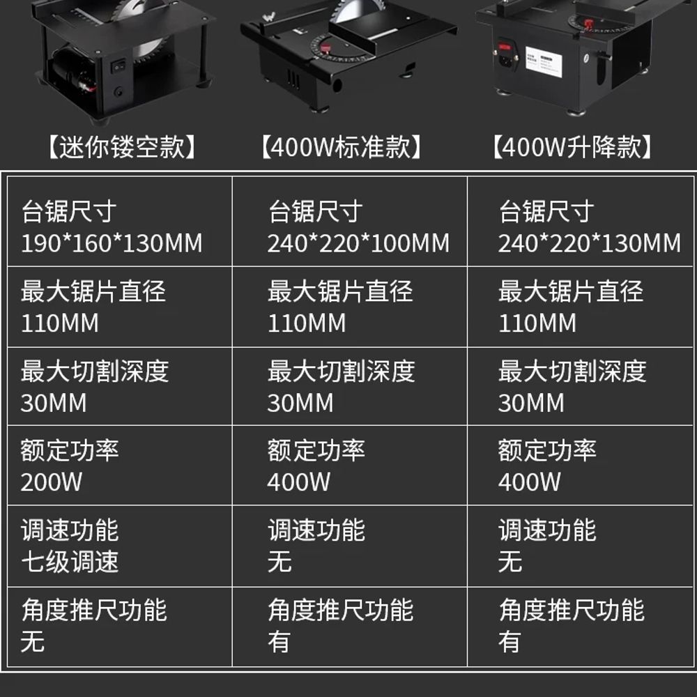 미니테이블쏘 절단깊이 30mm 0mm (기본날 개 ) A. 400W 고출력 표준 - 상세 이미지 3