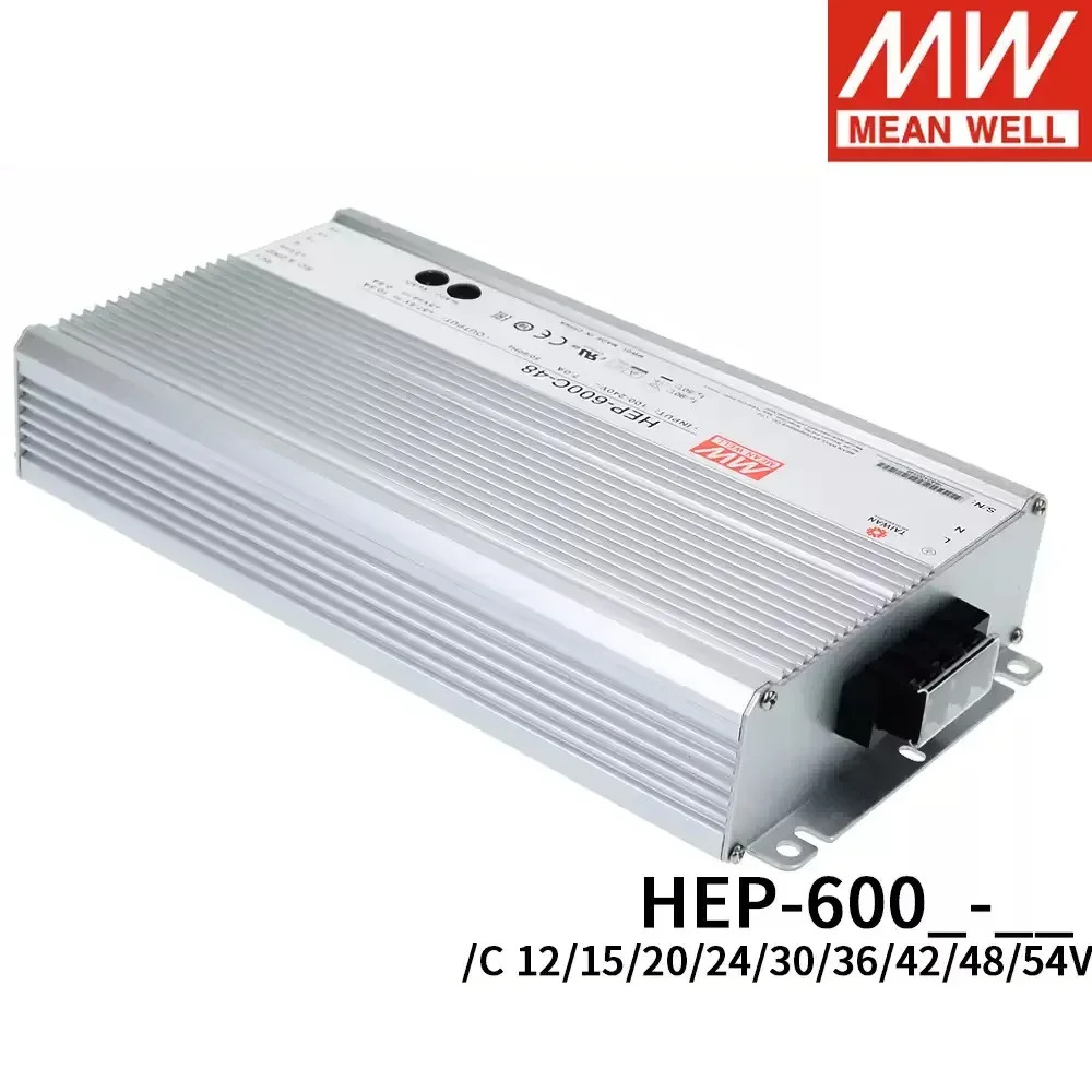 MEAN WELL HEP-600 12V 24V 30V 36V 42V 48V 54V 600W 가혹환경 PFC 기능 단일 출력 전원공급장치 IP65