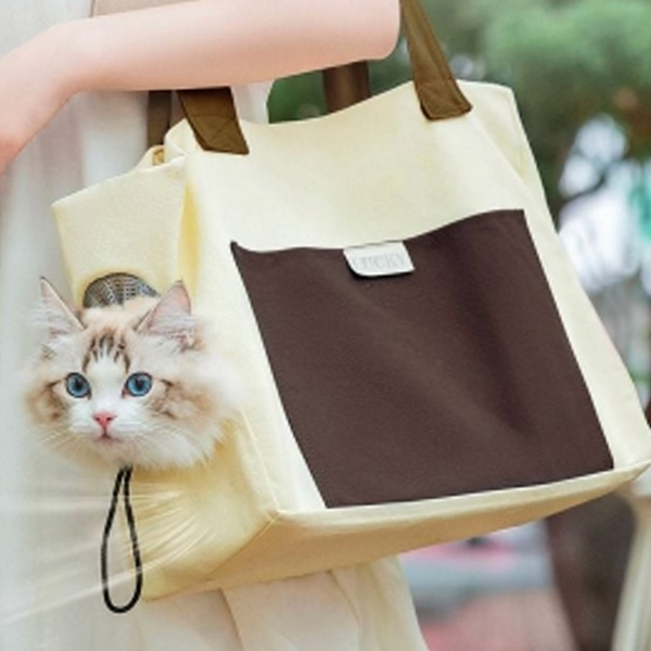 고양이 반려동물 이동가방 숄더백 강아지 이동가방 산책 메쉬 휴대 - 상품 이미지