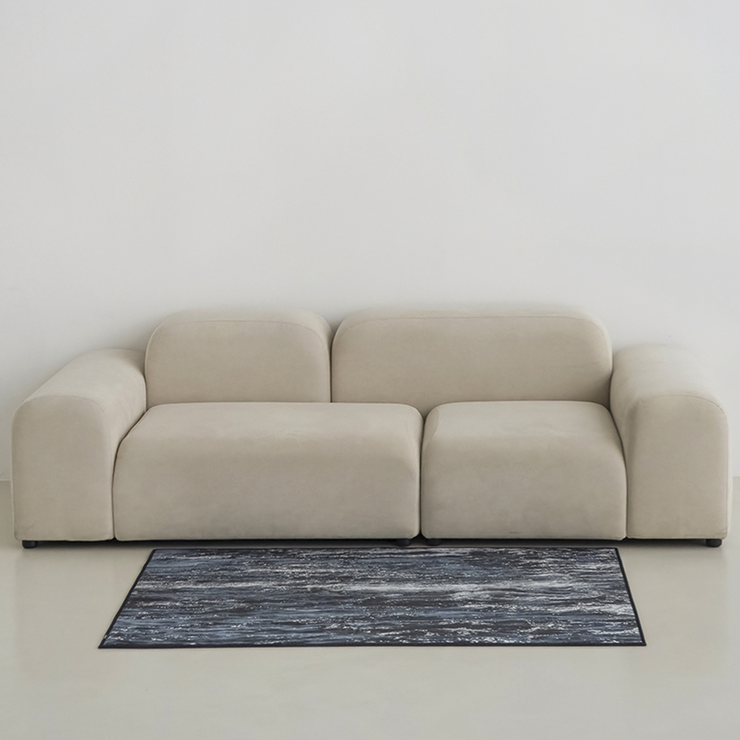 글로우웨이브 소프티 발수 러그 사계절 단모 거실 침실 소프트 카페트 단일 색상, 100x150cm - 상품 이미지