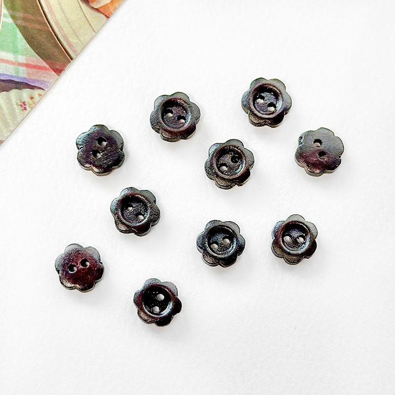 (NEW) 11.5mm 꽃모양 우드단추 나무단추 (10개) 이미지 7
